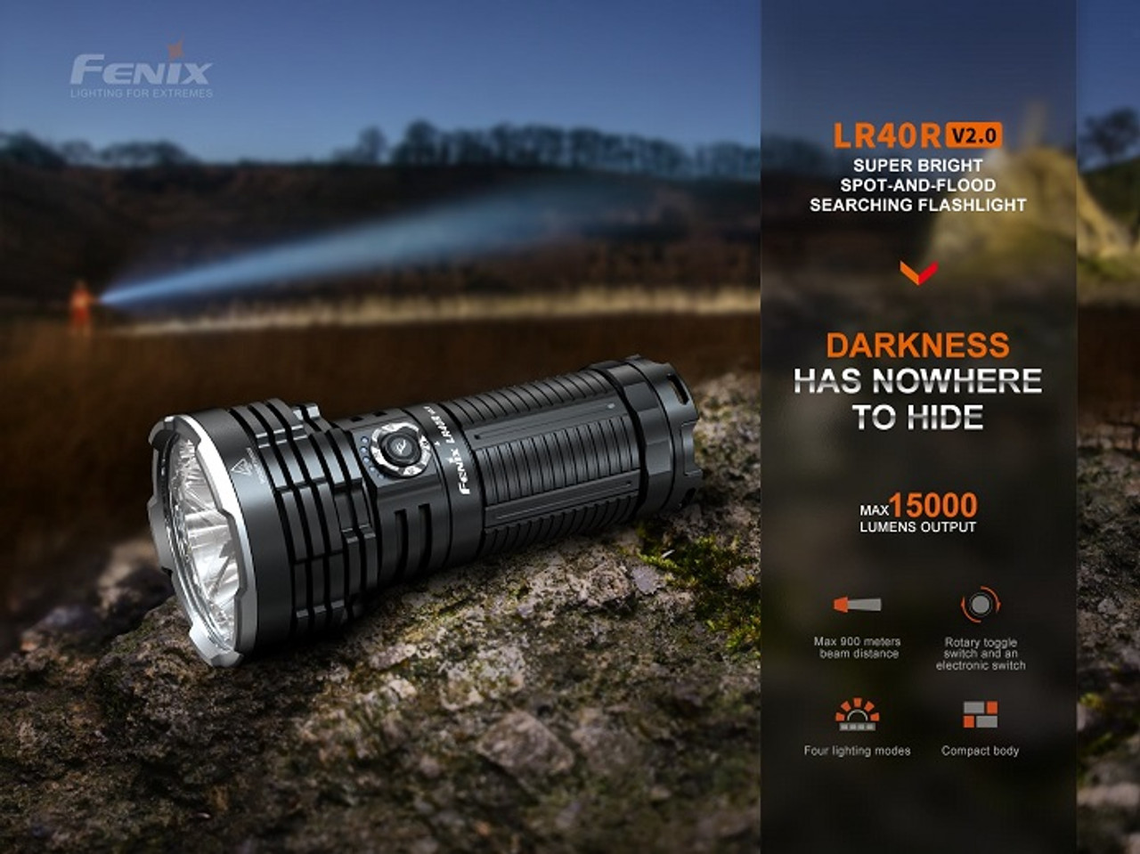 LR40R V2.0 - Fenix 15,000 Lumen Rechargeable Flashlight