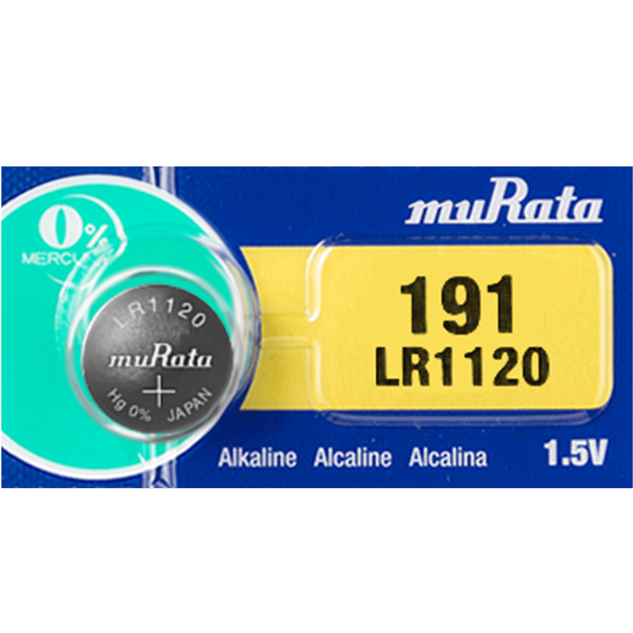 191-MU-C5 - Murata 191/LR1120 1.5V Alkaline Button Cell Battery (1/C5)