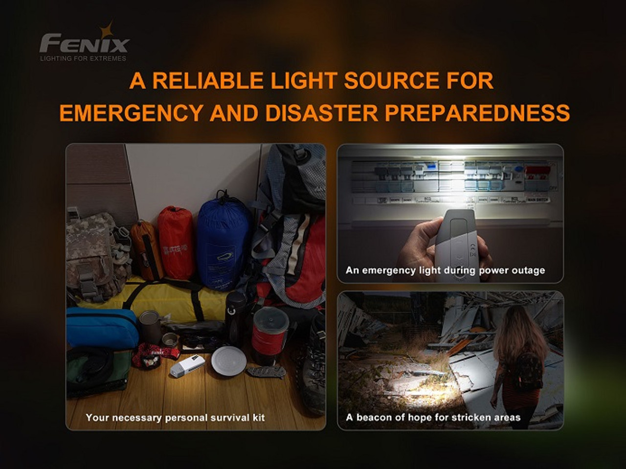 E-STAR - Fenix Self-Powered Emergency Flashlight - 100 Lumens
