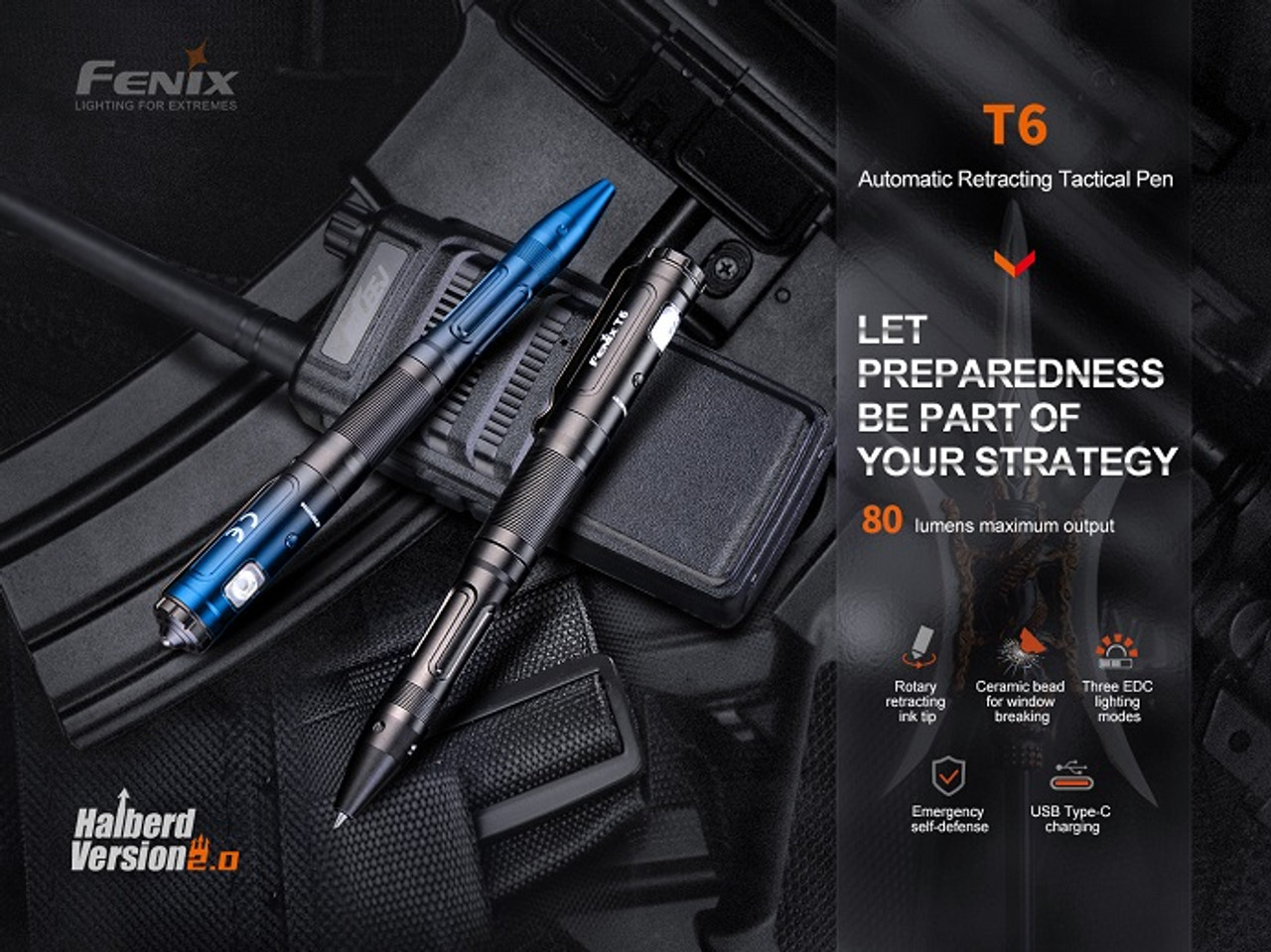 Fenix T6 (Black) Tactical Penlight