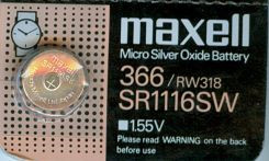 Maxell 366 / SR1116SW Silberoxid-Uhrenbatterie - Lange Lebensdauer, 1 Stück