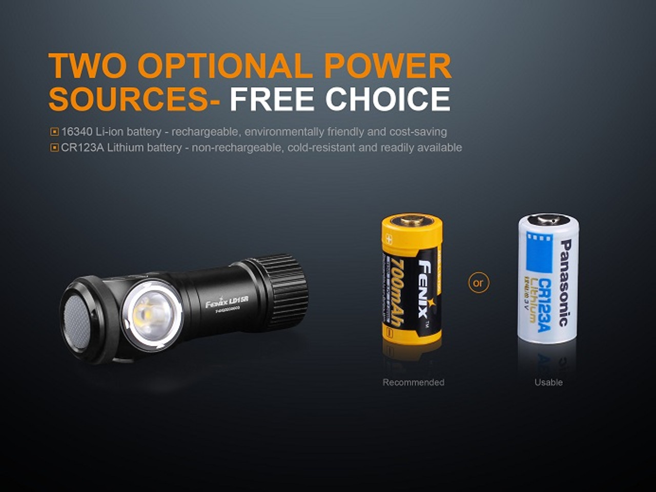 LD15R  Fenix Rechargeable Flashlight 500 lumens