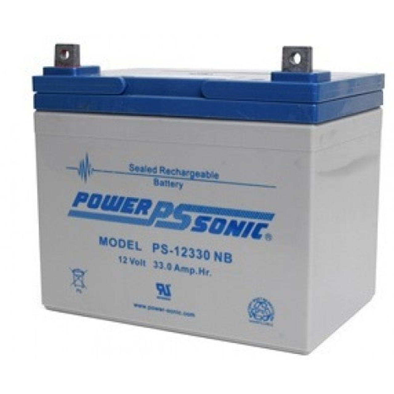 PS-12330 - PowerSonic 12volt - 33Ah - Sealed Lead Acid Rechargeable  Battery (Nut & Bolt)