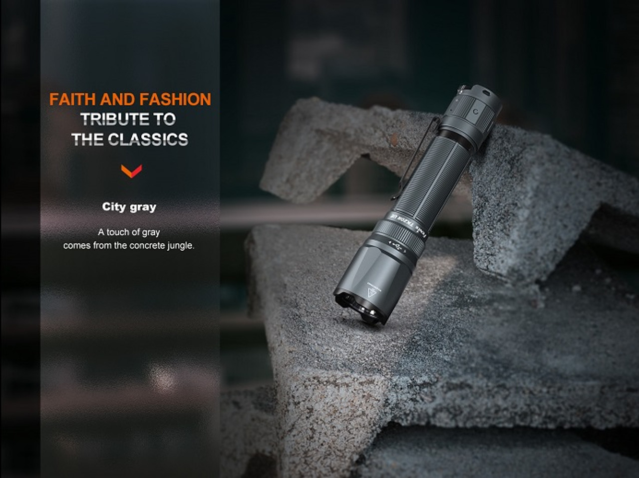 TK20R UE(City Grey) - Fenix 2800 Lumen Rechargeable LED  Tactical Flashlight