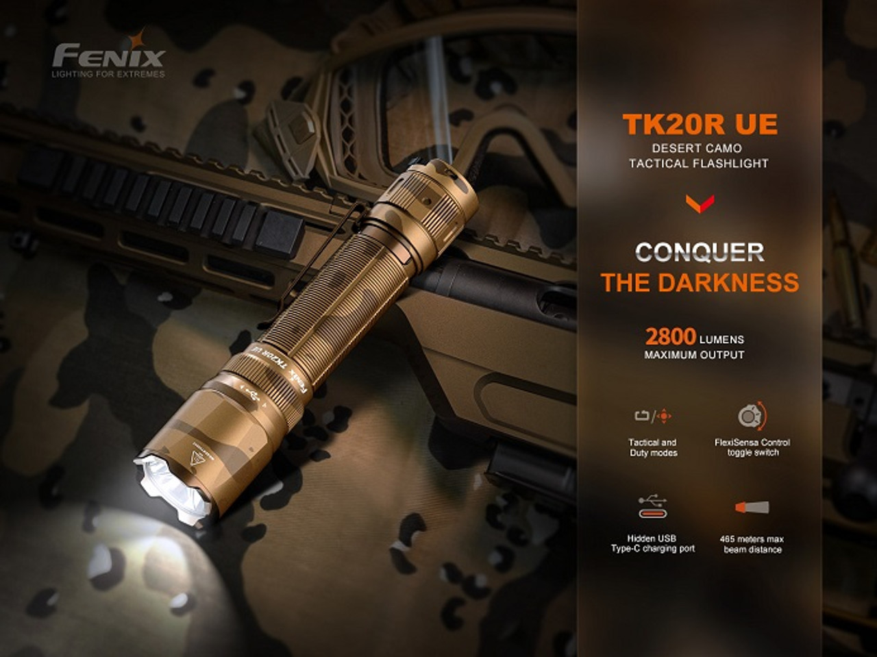 TK20R UE(Tropic Green) - Fenix 2800 Lumen Rechargeable LED  Tactical Flashlight