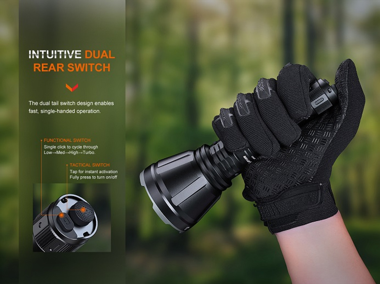 HT18R - Fenix 2800 Lumens Long Distance Hunting Flashlight