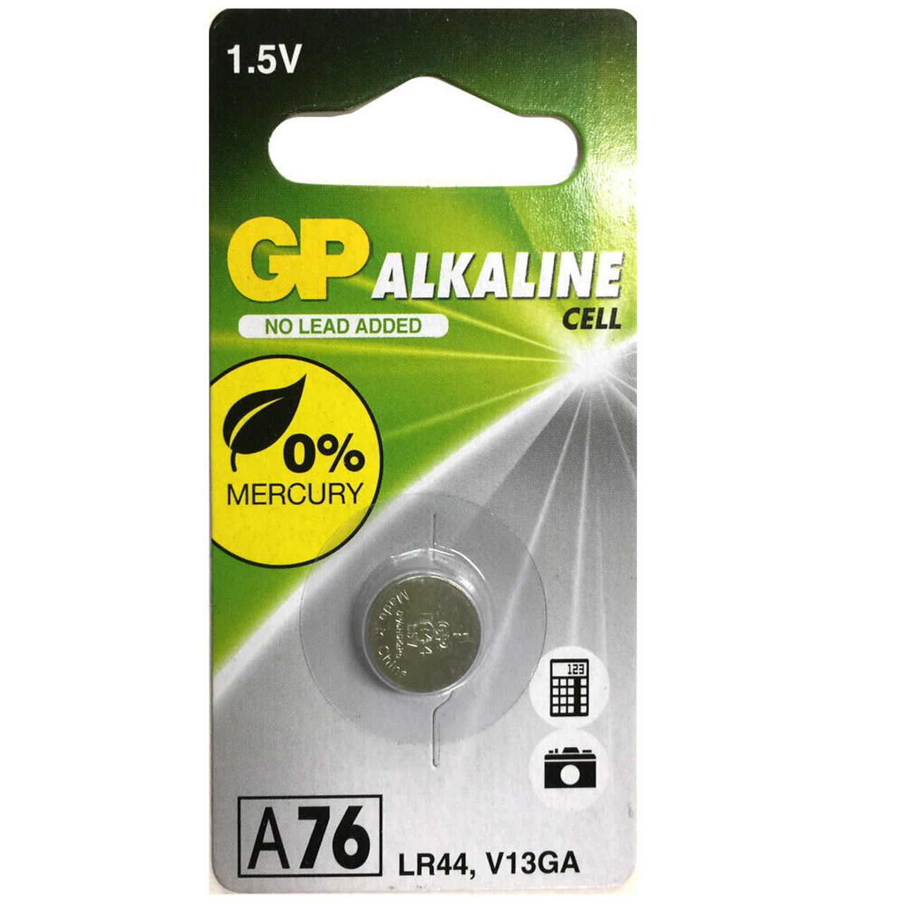 LR44/A76 - GP - Alkaline 1.5V Button Battery  1/C10