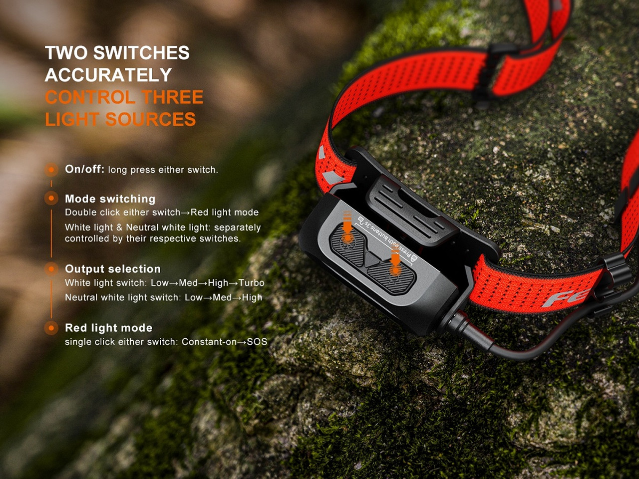 Fenix HP12R-T Separation Style Trail Running Headlamp