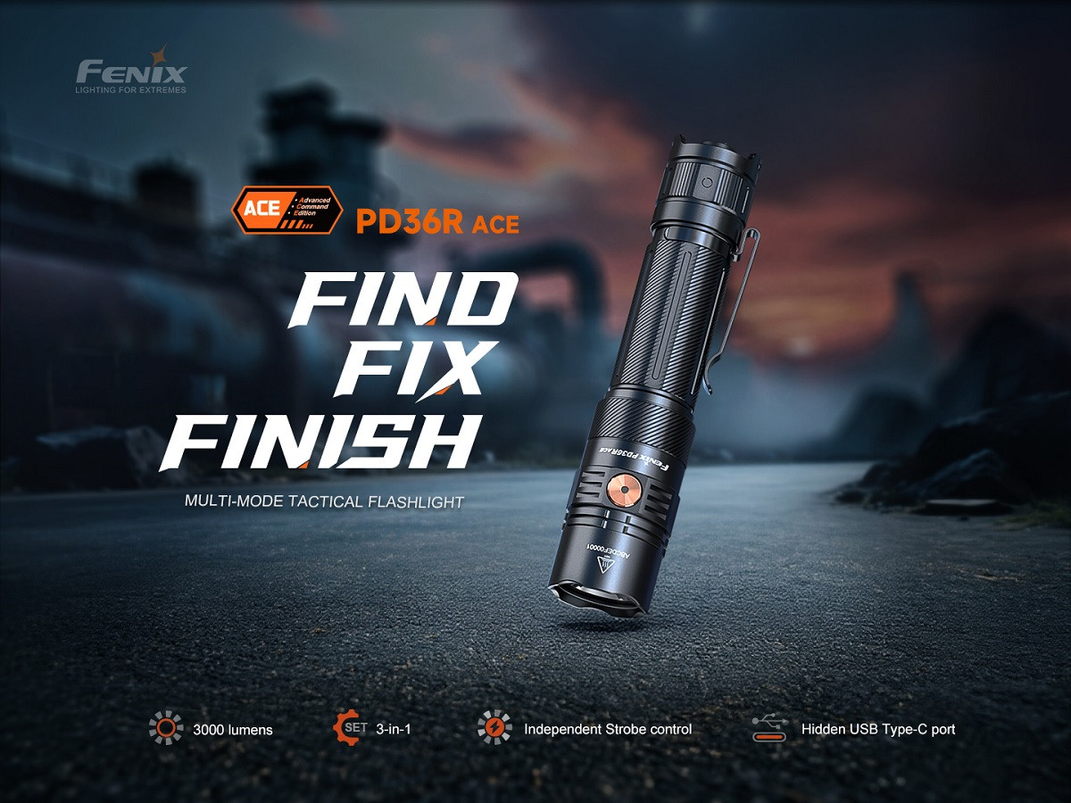 FENIX PD36R ACE POWERFUL MULTI-MODE TACTICAL FLASHLIGHT