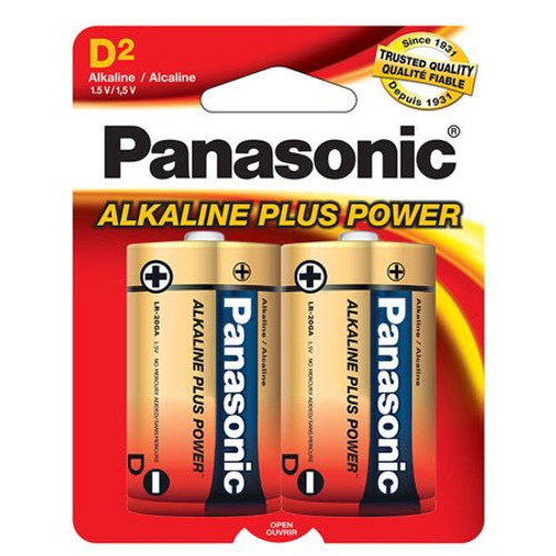 AM1PA2B - Panasonic Alkaline Plus D (2 pack)