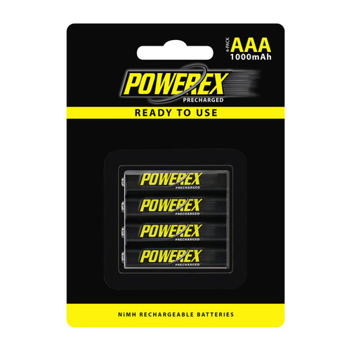 MHRAAAP4 - Powerex Pro Rechargeable AAA NiMH Batteries (1000mAh) - 4 pack