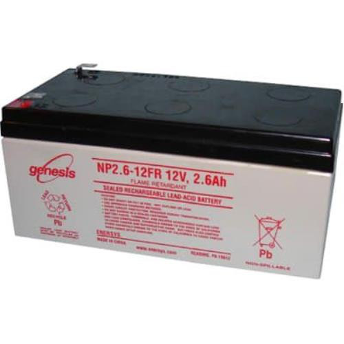 NP2.6-12FR - Genesis 12volt - 2.6Ah (F1) SLA Battery with Flame Retardant Case