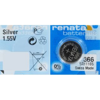 366 Renata - 366/SR1116SW  1.55V Silver Oxide Button Cell battery  (1 of C5)