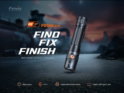 FENIX PD36R ACE POWERFUL MULTI-MODE TACTICAL FLASHLIGHT