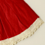 hem finished with lace trims