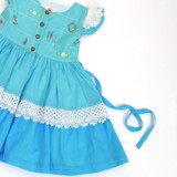 Turquoise Ombre Girls Dress with Embroidery [Pre-Order]