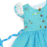 Turquoise Ombre Girls Dress with Embroidery [Pre-Order]