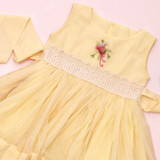 Yellow Girls Embroidered Tulle Dress [Pre-Order]