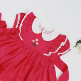 daisy hand embroidery and white peter pan collar