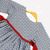 Navy & Red Floral Girls Dress