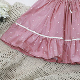 Dusty Pink Dot Dress with Bullion Roses