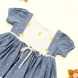 satin ribbon trim on ruffled hem