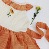 Peach Ivory Special Occasion Dress with Beaded Embroidery