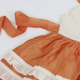 Peach Ivory Special Occasion Dress with Beaded Embroidery