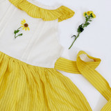 Yellow Ivory Special Occasion Dress with Beaded Embroidery