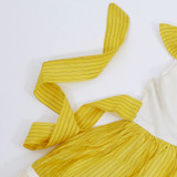 Yellow Ivory Special Occasion Dress with Beaded Embroidery