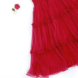 Pink Girls Midi Dress with Crochet Flowers