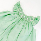 Classic Green Smocked Baby Dress with Bloomers