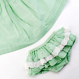 Classic Green Smocked Baby Dress with Bloomers