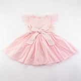 Baby Pink Hand Smocked Girls Dress with Tulle Overlay [Pre-order]