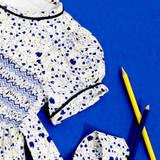 Blue & Yellow Floral Smocked Girls Dress [Pre-Order]