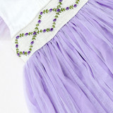 Mauve Hand Smocked Girls Dress with Tulle Overlay [Pre-order]