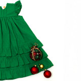 Emerald Green Swiss Dot Girls Dress