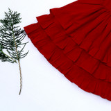 Red Swiss Dot Tiered Ruffle Girls Dress