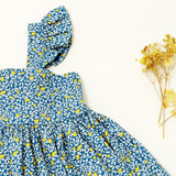 Blue Citrus Print Sleeveless Dress