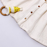 Ecru Organic Muslin Baby Dress [Pre-Order]