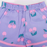 Lilac Cherry-Print Girls Shorts