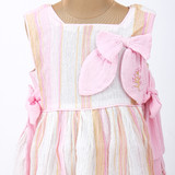 hand-embroidered bow on bodice