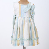 Blue lurex hand-embroidered dress