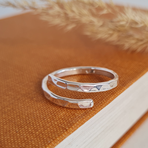 Sterling Silver Pebble Texture Wrap Ring