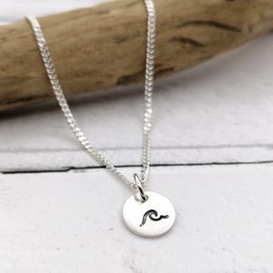 Sterling silver Wave Charm Necklace Sterling silver Wave Charm Necklace