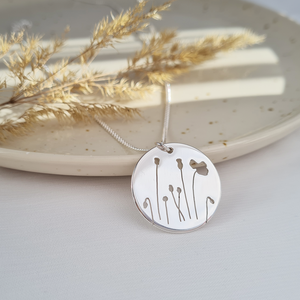 Sterling silver Poppy Fields Silhouette Necklace Sterling silver Poppy Fields Silhouette Necklace