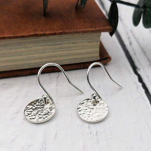 Sterling Silver Hammered Drop Earrings Sterling Silver Hammered Drop Earrings