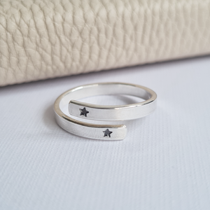 Sterling silver Star Hug Ring Sterling silver Star Hug Ring