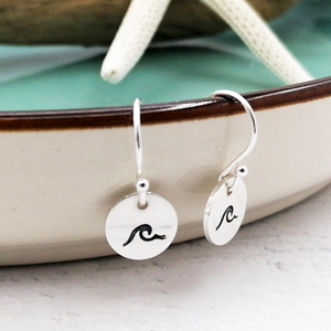Sterling Silver Wave Drop Earrings Sterling Silver Wave Drop Earrings
