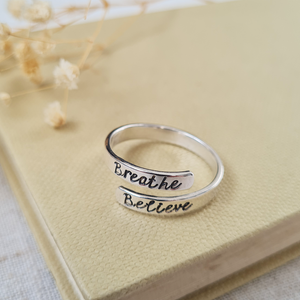 Breathe Believe Silver Ring Breathe Believe Silver Ring